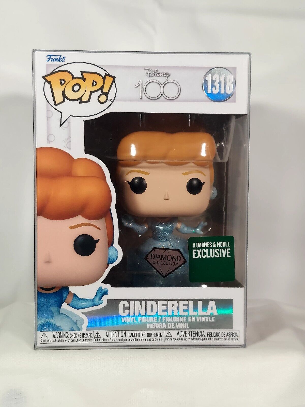 Funko Pop! Disney 100: Cinderella Diamond Glitter (B&N Exclusive) w/protector